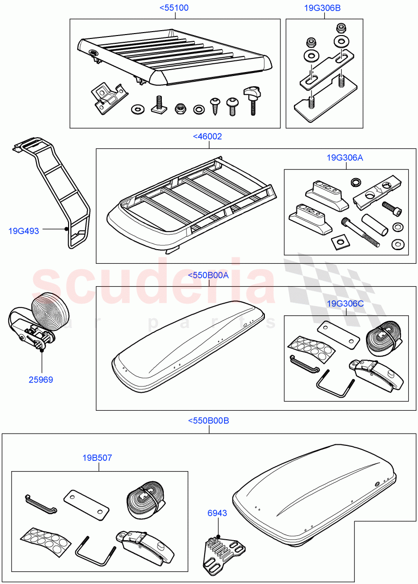 Roof Rack Systems(Accessory)((V)TO9A999999) of Land Rover Land Rover Range Rover Sport (2005-2009) [2.7 Diesel V6]