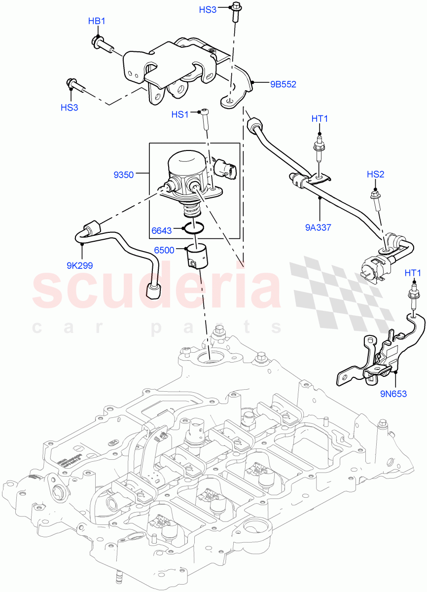 Fuel Injection Pump-Engine Mounted (Nitra Plant Build) (2.0L AJ200P Hi PHEV, 2.0L I4 High DOHC AJ200 Petrol) ((V) FROMM2000001) of Land Rover Land Rover Discovery 5 (2017+) [2.0 Turbo Petrol AJ200P]