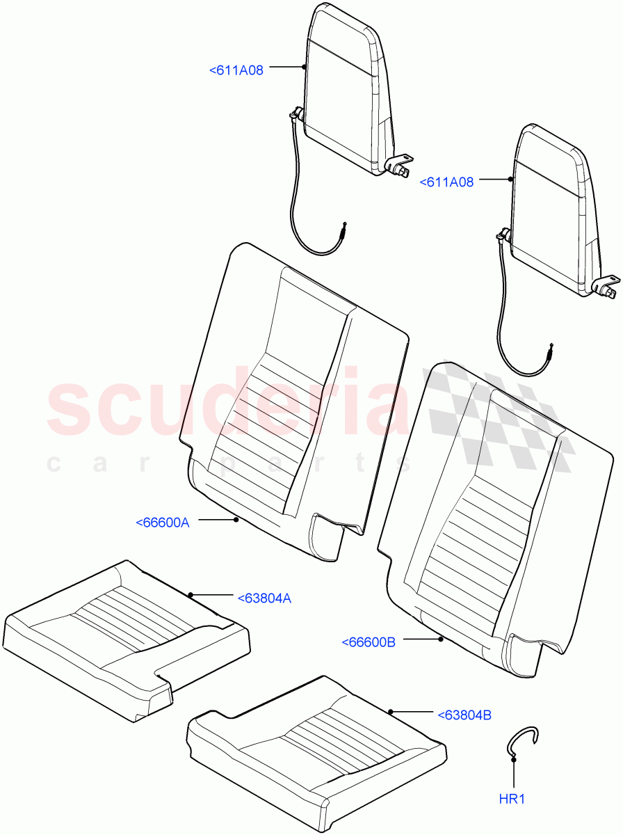 Rear Seat Covers(Row 3)(Leather/Suede,Itatiaia (Brazil),Third Row Dual Individual Seat)((V)FROMGT000001) of Land Rover Land Rover Discovery Sport (2015+) [1.5 I3 Turbo Petrol AJ20P3]