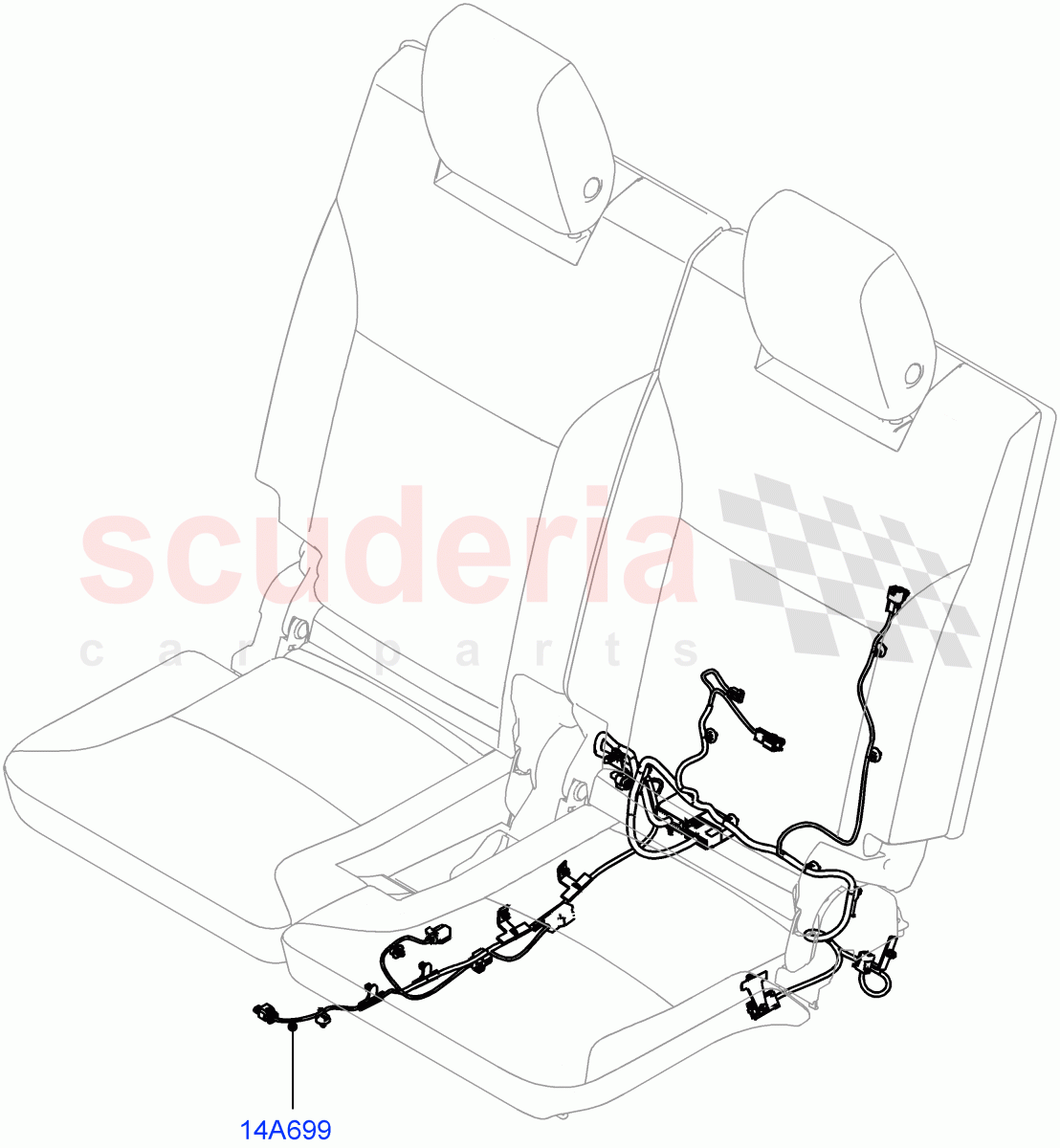 Wiring - Seats(Solihull Plant Build, Rear Seats, 3rd Row)(With 7 Seat Configuration)((V)FROMHA000001) of Land Rover Land Rover Discovery 5 (2017+) [3.0 DOHC GDI SC V6 Petrol]