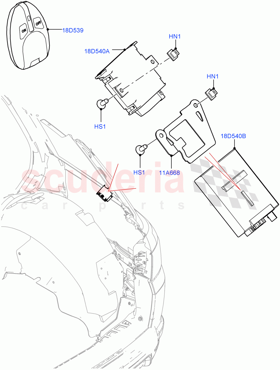 Auxiliary Fuel Fired Pre-Heater(Solihull Plant Build)(Park Heating With Remote Control)((V)FROMHA000001,(V)TOJA999999) of Land Rover Land Rover Discovery 5 (2017+) [2.0 Turbo Petrol AJ200P]