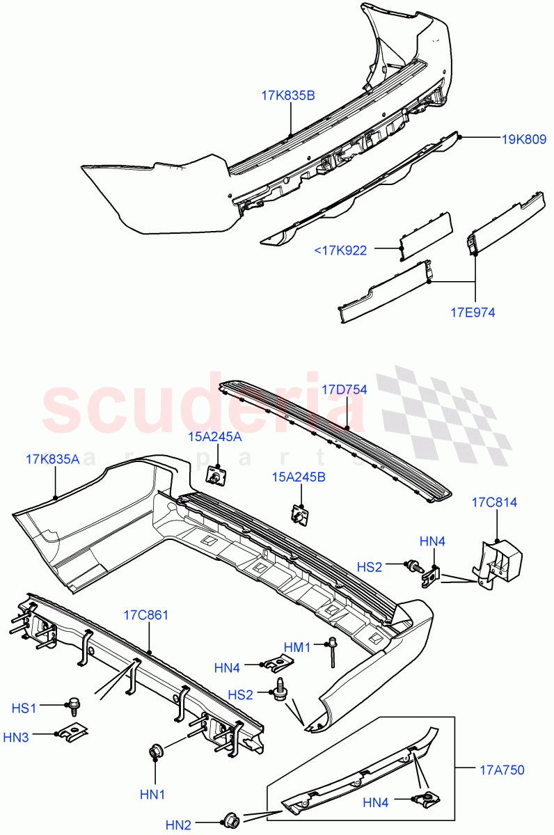 Rear Bumper((V)FROMAA000001) of Land Rover Land Rover Range Rover (2010-2012) [5.0 OHC SGDI NA V8 Petrol]