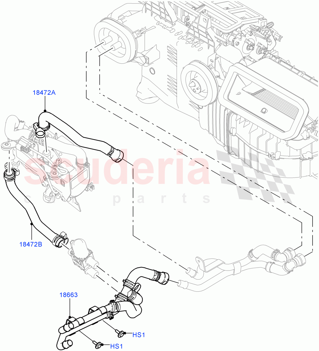 Heater Hoses(Front)(2.0L 16V TIVCT T/C 240PS Petrol) of Land Rover Land Rover Range Rover Sport (2014+) [2.0 Turbo Petrol AJ200P]