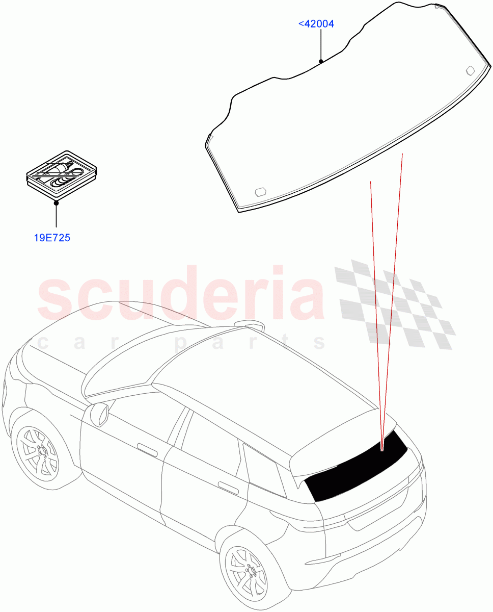 Back Window Glass(Changsu (China)) of Land Rover Land Rover Range Rover Evoque (2019+) [2.0 Turbo Diesel AJ21D4]