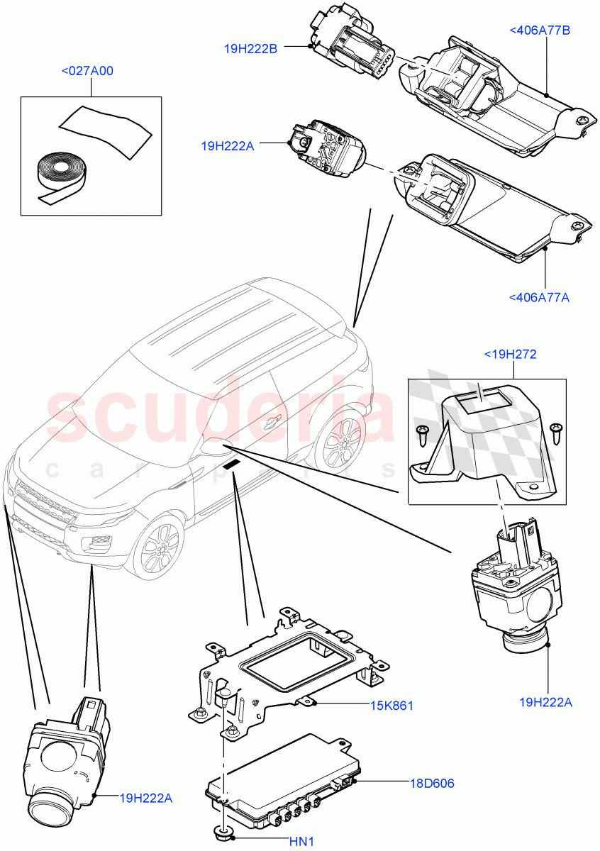 Camera Equipment(Halewood (UK))((V)TOFH999999) of Land Rover Land Rover Range Rover Evoque (2012-2018) [2.0 Turbo Petrol AJ200P]