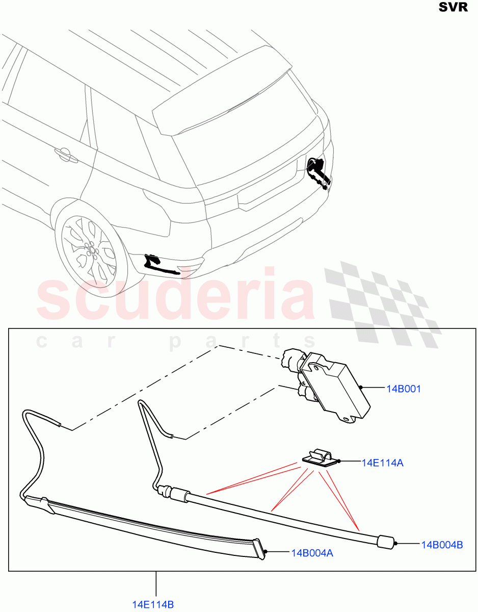 Vehicle Modules And Sensors(Gesture Tailgate System)(Tailgate - Hands Free,SVR Version,SVR)((V)FROMGA000001) of Land Rover Land Rover Range Rover Sport (2014+) [3.0 I6 Turbo Petrol AJ20P6]