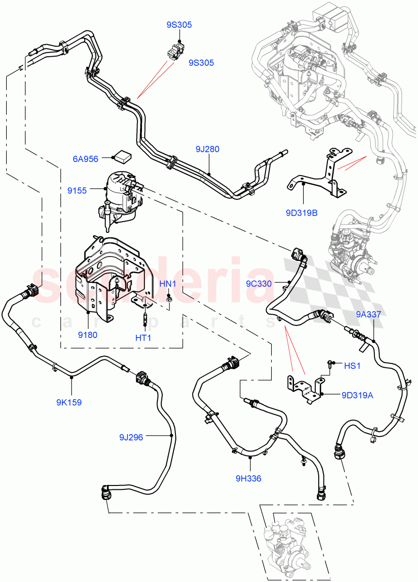 Fuel Filter(2.0L AJ21D4 Diesel Mid,Itatiaia (Brazil)) of Land Rover Land Rover Range Rover Evoque (2019+) [2.0 Turbo Diesel AJ21D4]