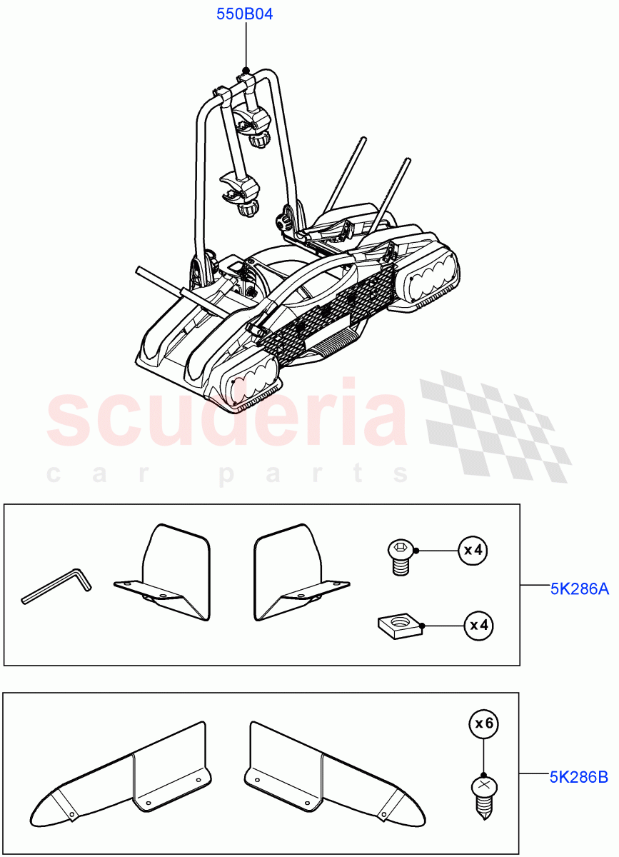 Carriers & Boxes(Accessory, Nitra Plant Build, Solihull Plant Build, Bike Carriers) of Land Rover Land Rover Discovery 5 (2017+) [3.0 I6 Turbo Petrol AJ20P6]