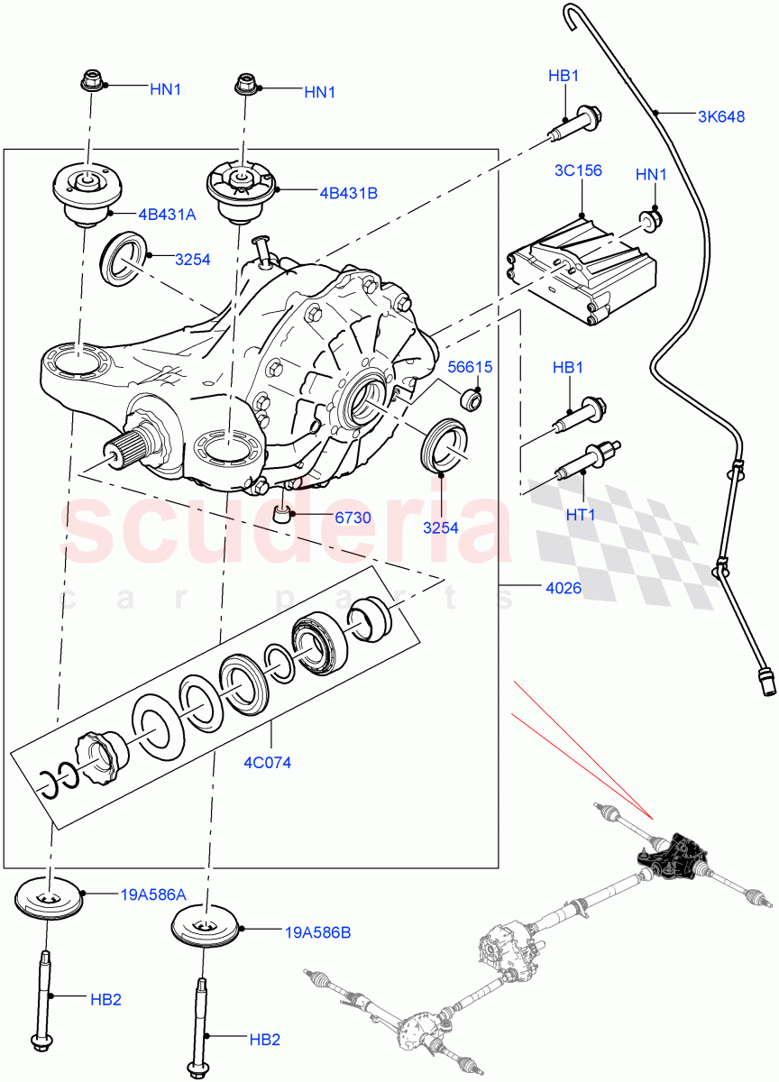 Rear Axle(4.4L DOHC DITC V8 Diesel,Rear Axle Open Style Differential,3.0 V6 D Gen2 Mono Turbo,3.0L DOHC GDI SC V6 PETROL,5.0L OHC SGDI NA V8 Petrol - AJ133,3.0L 24V V6 Turbo Diesel Std Flow,3.0L 24V DOHC V6 TC Diesel,5.0L OHC SGDI SC V8 Petrol - AJ133)((V)TOGA999999) of Land Rover Land Rover Range Rover (2012-2021) [2.0 Turbo Petrol AJ200P]