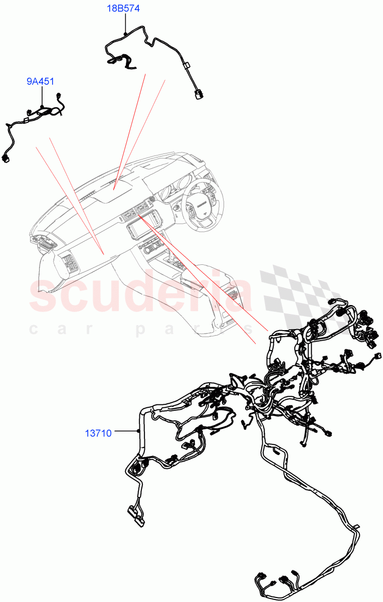 Electrical Wiring - Engine And Dash(Facia)((V)FROMJA000001) of Land Rover Land Rover Range Rover Sport (2014+) [3.0 Diesel 24V DOHC TC]