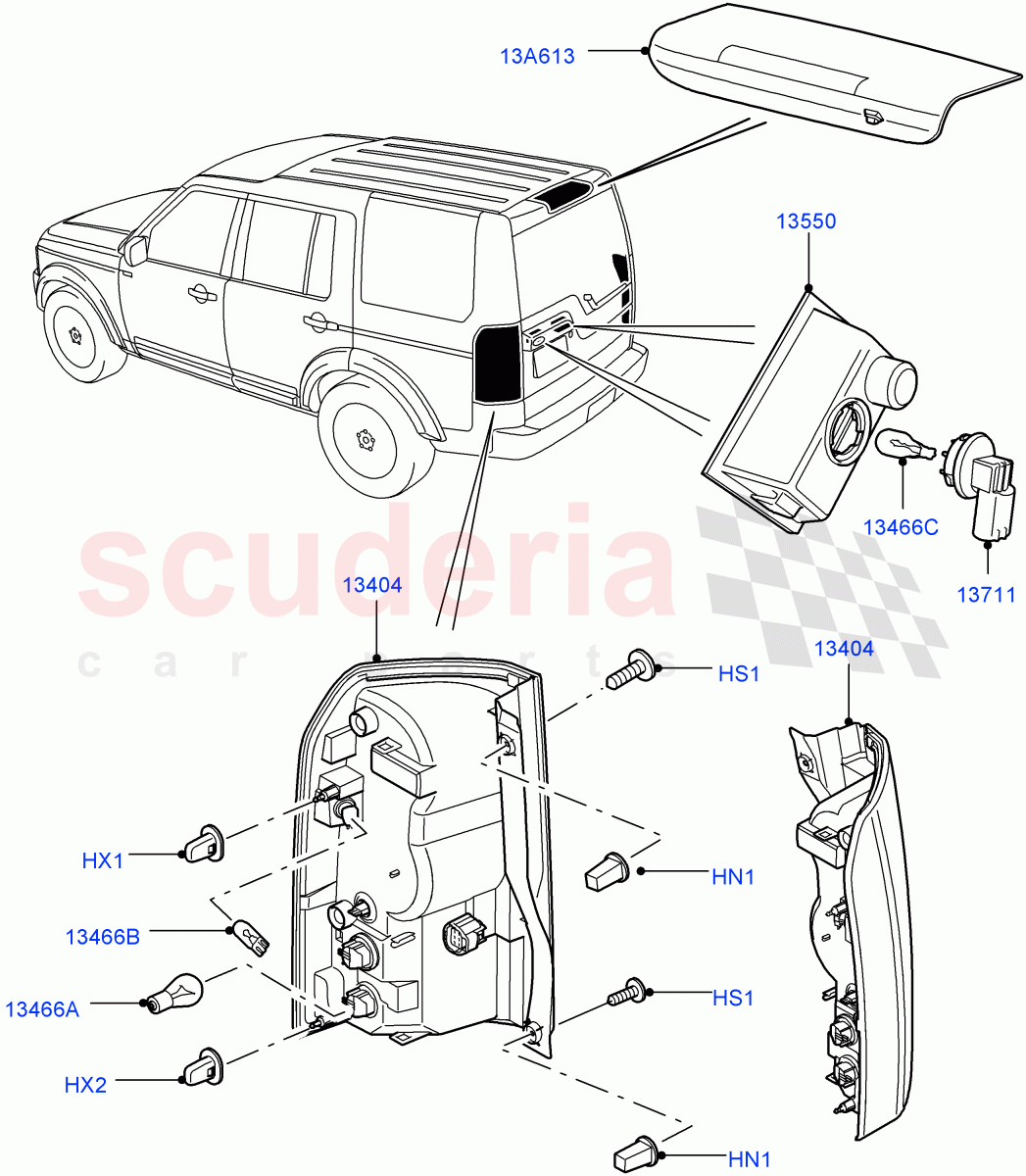 Rear Lamps((V)FROMAA000001) of Land Rover Land Rover Discovery 4 (2010-2016) [5.0 OHC SGDI NA V8 Petrol]