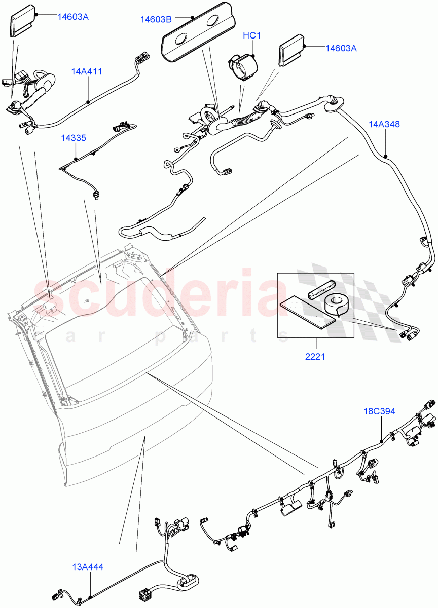 Electrical Wiring - Body And Rear (Tailgate) of Land Rover Land Rover Range Rover (2012-2021) [2.0 Turbo Petrol AJ200P]