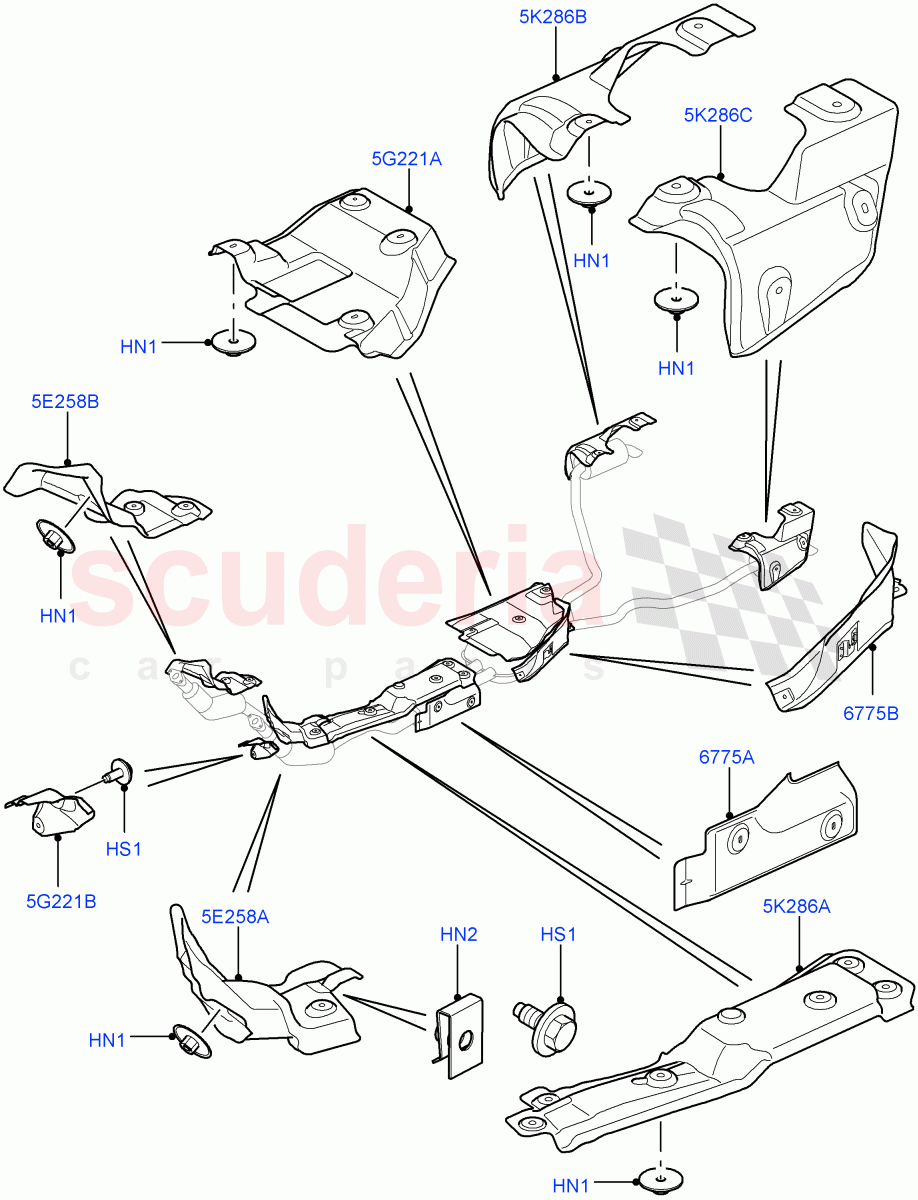 Heat Shields - Exhaust System(5.0L OHC SGDI NA V8 Petrol - AJ133)((V)FROMAA000001) of Land Rover Land Rover Range Rover Sport (2010-2013) [5.0 OHC SGDI NA V8 Petrol]