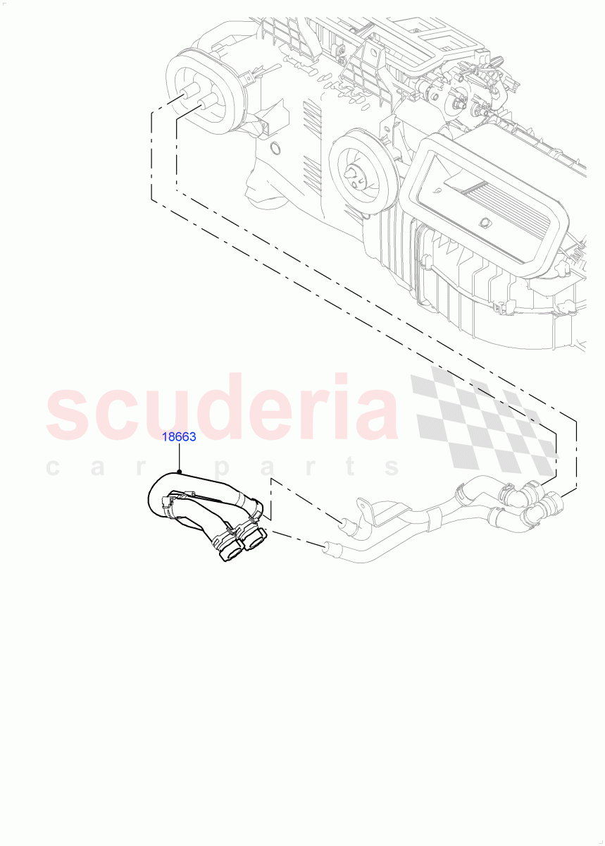 Heater Hoses(Front)(4.4L DOHC DITC V8 Diesel,Less Heater,With Ptc Heater,With Fresh Air Heater) of Land Rover Land Rover Range Rover (2012-2021) [3.0 I6 Turbo Diesel AJ20D6]