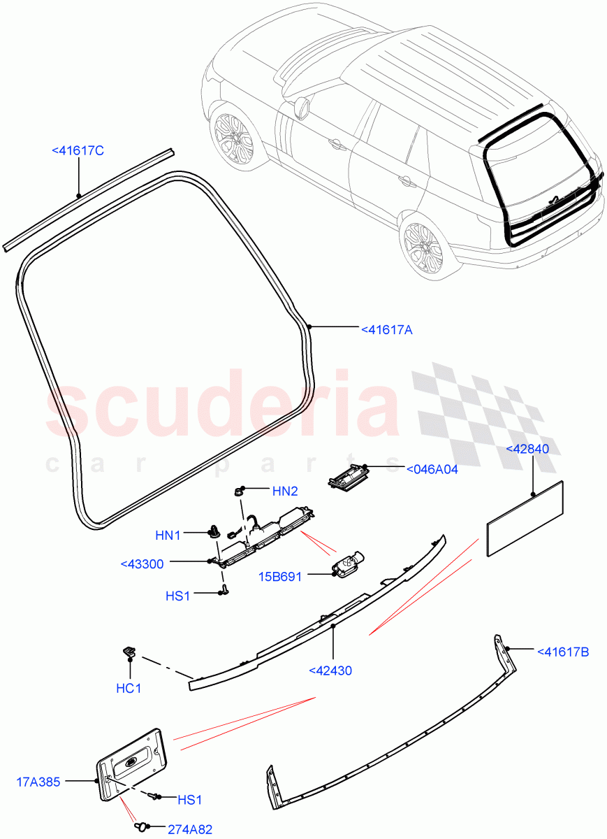 Luggage Compartment Door (Finisher And Seals) ((V) FROMJA000001) of Land Rover Land Rover Range Rover (2012-2021) [5.0 OHC SGDI SC V8 Petrol]