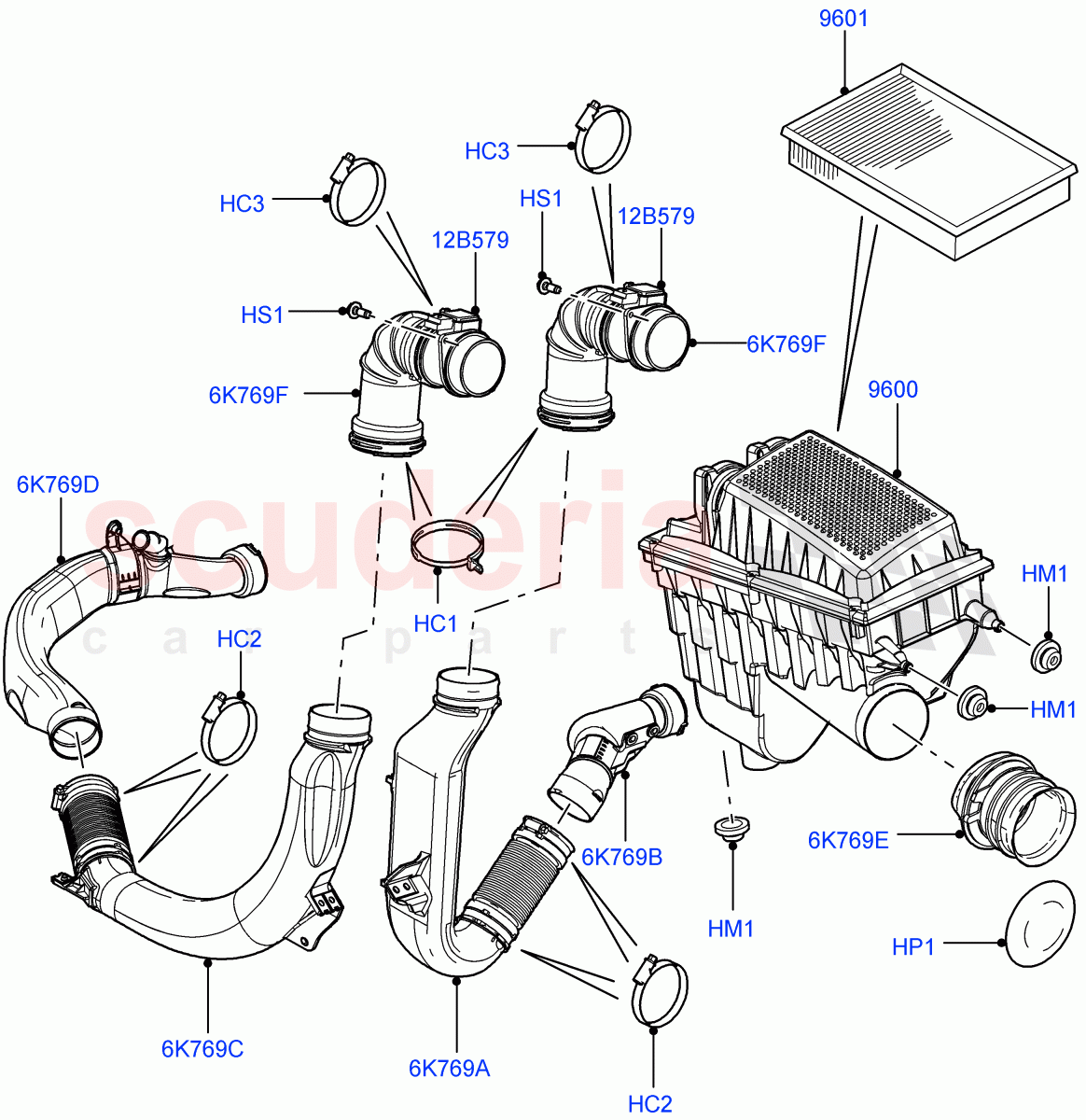 Air Cleaner (3.6L V8 32V DOHC EFi Diesel Lion) ((V) FROMAA000001) of Land Rover Land Rover Range Rover (2010-2012) [3.6 V8 32V DOHC EFI Diesel]