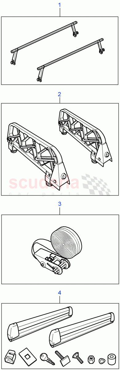 Roof Bars & Roof Equipment((V)FROM7A000001) of Land Rover Land Rover Defender (2007-2016)