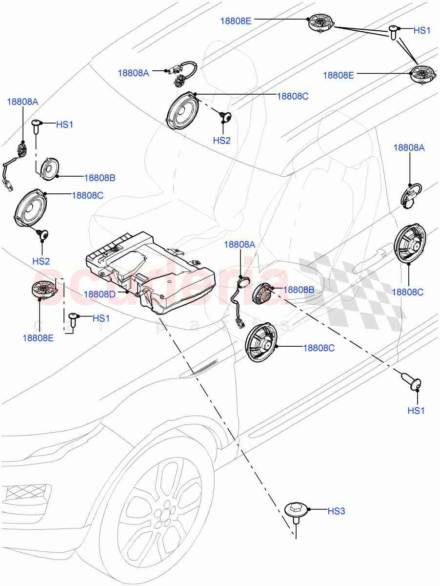 Speakers(Itatiaia (Brazil),Premium Audio 1280 W)((V)FROMGT000001) of Land Rover Land Rover Range Rover Evoque (2012-2018) [2.0 Turbo Petrol GTDI]