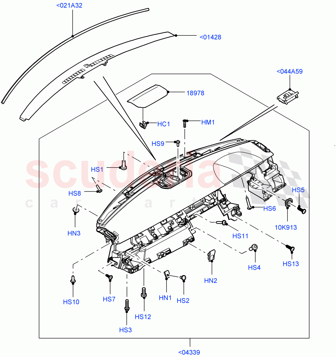 Instrument Panel(Upper, External)(Halewood (UK),Less Head Up Display) of Land Rover Land Rover Range Rover Evoque (2012-2018) [2.2 Single Turbo Diesel]