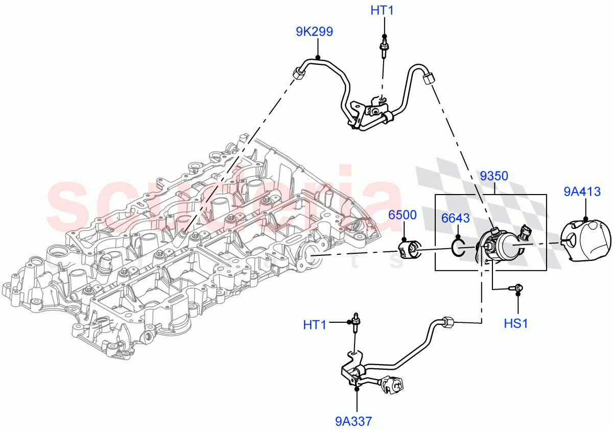 Fuel Injection Pump-Engine Mounted (Nitra Plant Build) (3.0L AJ20P6 Petrol High) ((V) FROML2000001) of Land Rover Land Rover Discovery 5 (2017+) [3.0 I6 Turbo Petrol AJ20P6]