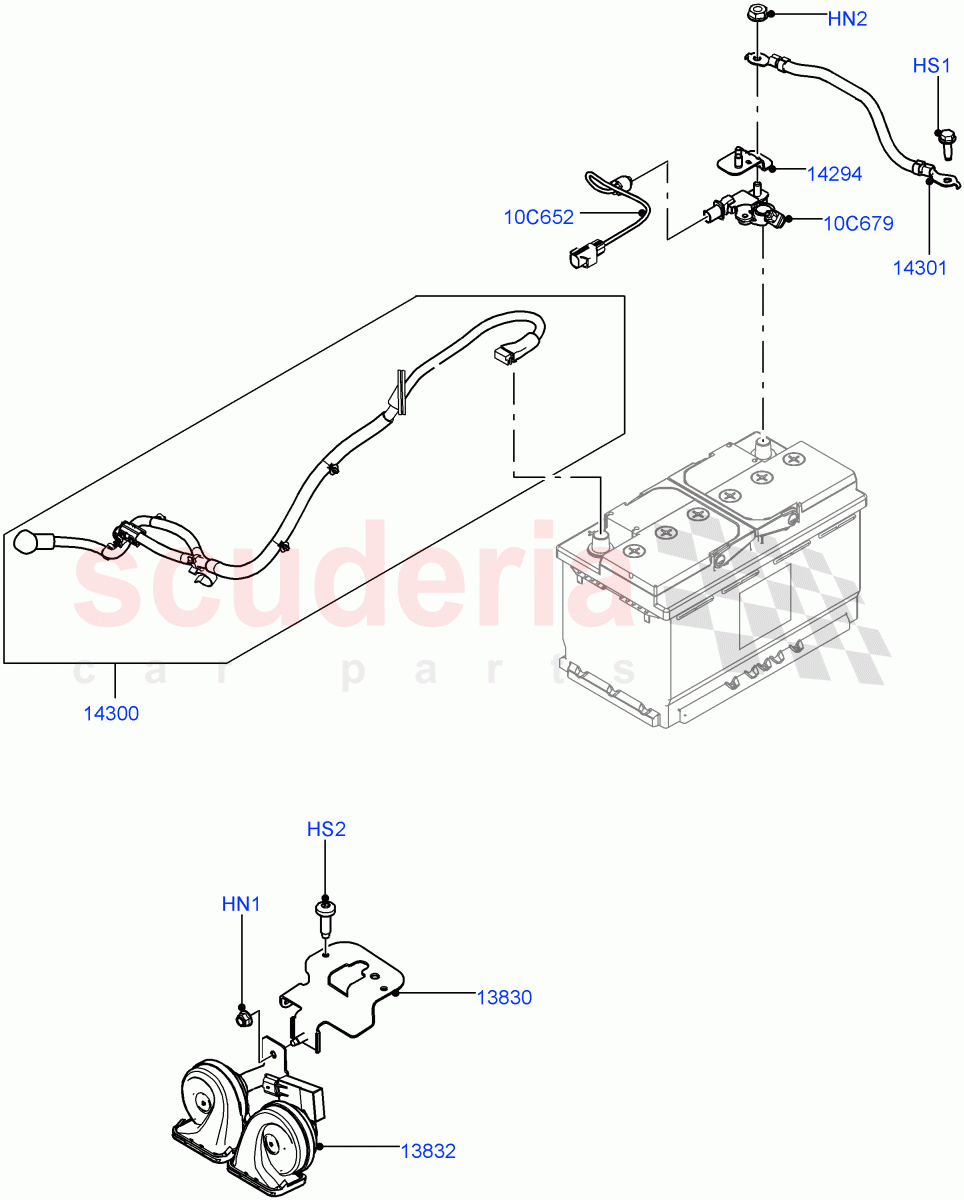 Battery Cables And Horn(Changsu (China))((V)FROMEG000001) of Land Rover Land Rover Range Rover Evoque (2012-2018) [2.0 Turbo Petrol GTDI]