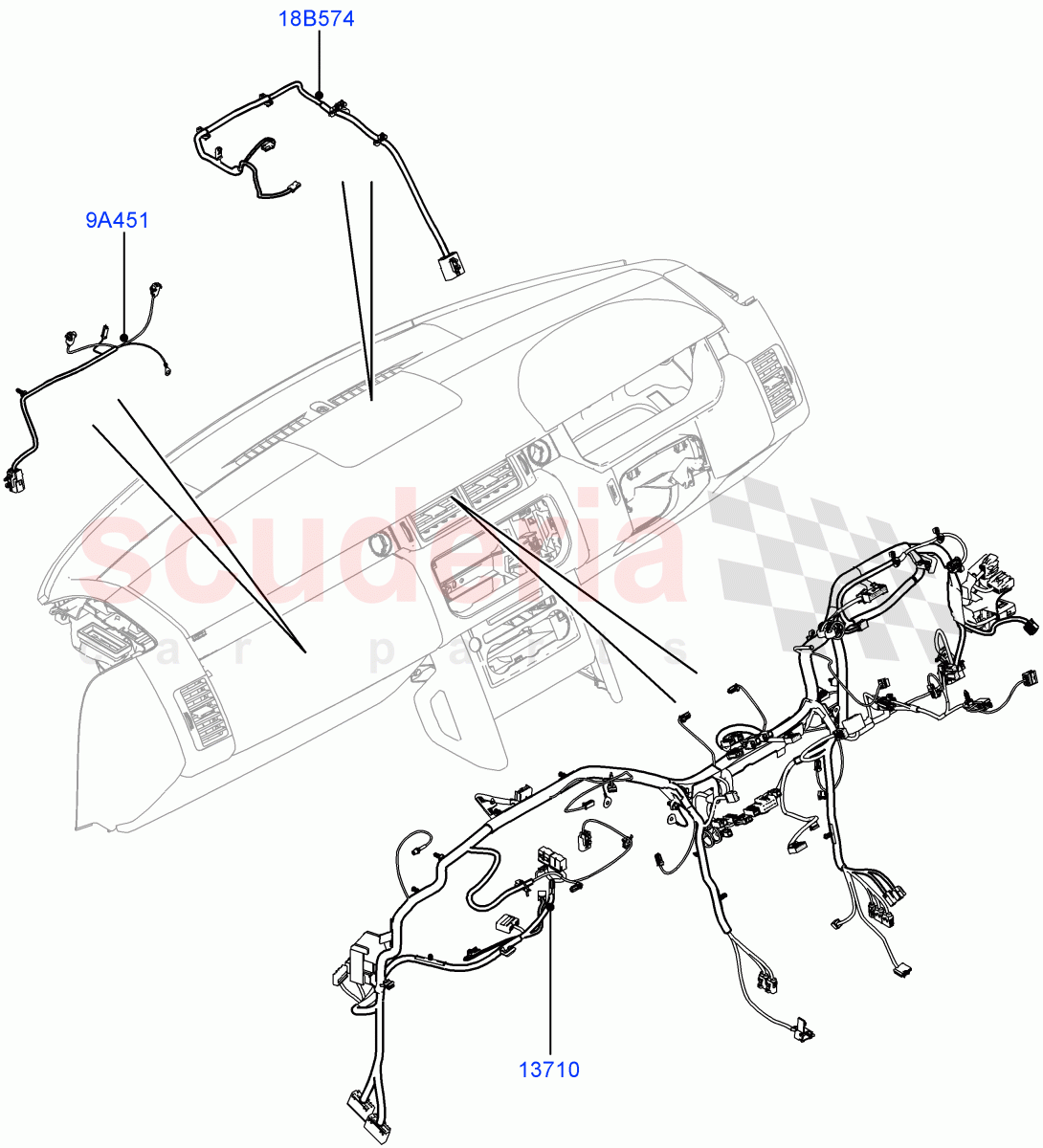 Electrical Wiring - Engine And Dash (Facia) ((V) TODA999999) of Land Rover Land Rover Range Rover (2012-2021) [5.0 OHC SGDI SC V8 Petrol]