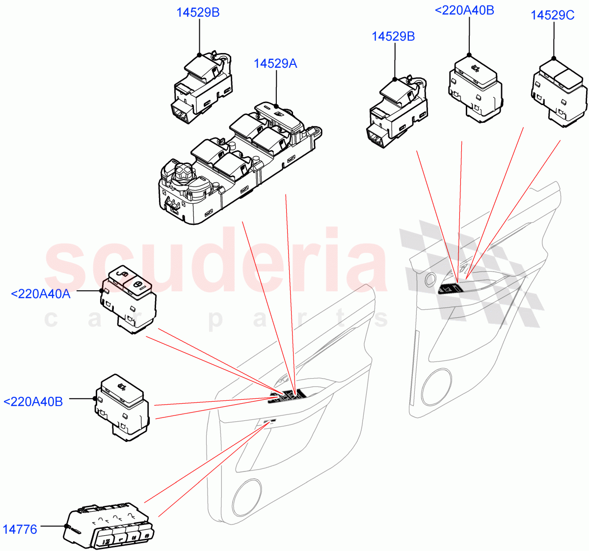 Switches(Door)(Changsu (China)) of Land Rover Land Rover Range Rover Evoque (2019+) [2.0 Turbo Diesel]