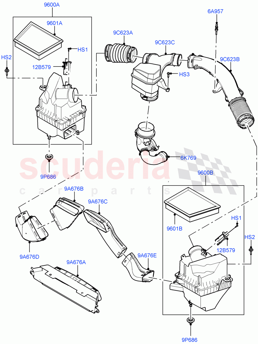 Air Cleaner (3.0L AJ20D6 Diesel High) ((V) FROMMA000001) of Land Rover Land Rover Range Rover Velar (2017+) [3.0 I6 Turbo Diesel AJ20D6]
