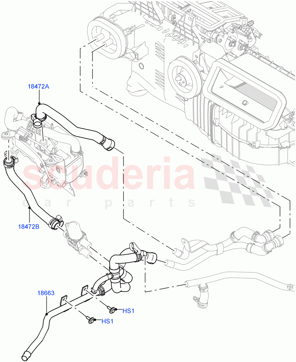 Heater Hoses(Front)(3.0 V6 Diesel,Park Heating With Remote Control)((V)TOHA999999) of Land Rover Land Rover Range Rover (2012-2021) [5.0 OHC SGDI SC V8 Petrol]