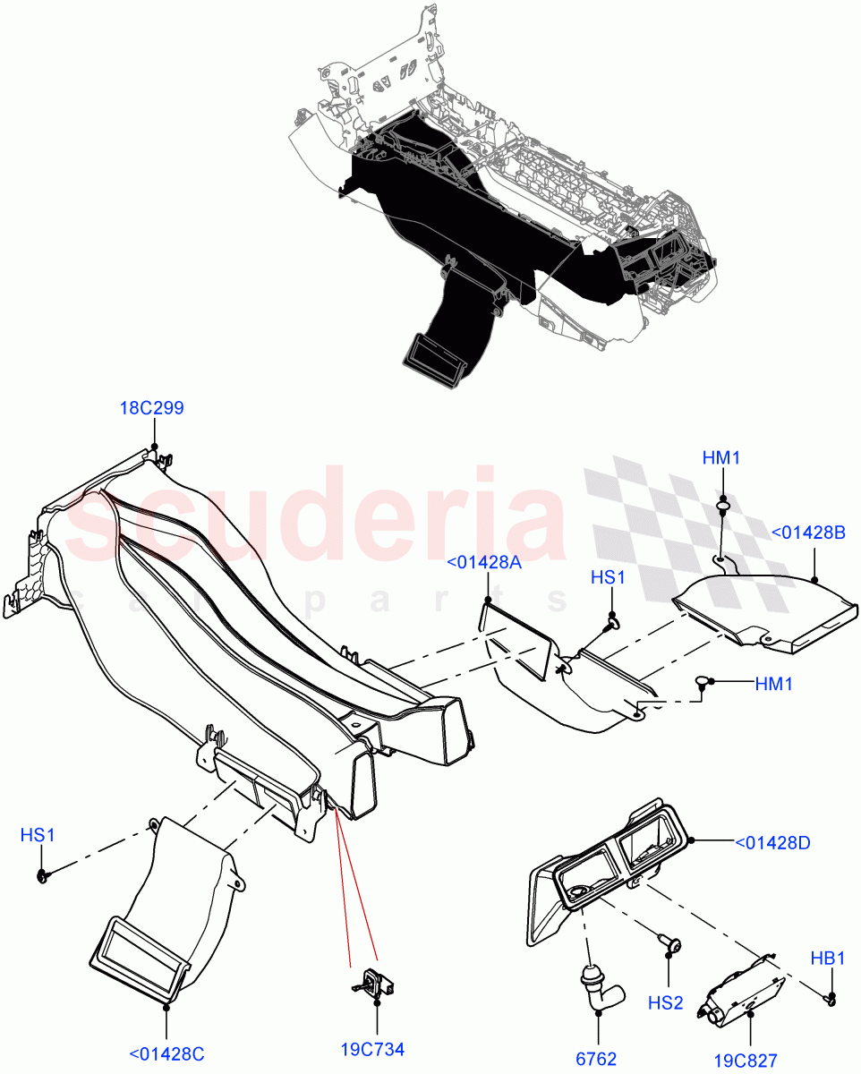 Air Vents, Louvres And Ducts (Center Console) of Land Rover Land Rover Range Rover (2022+) [3.0 I6 Turbo Diesel AJ20D6]