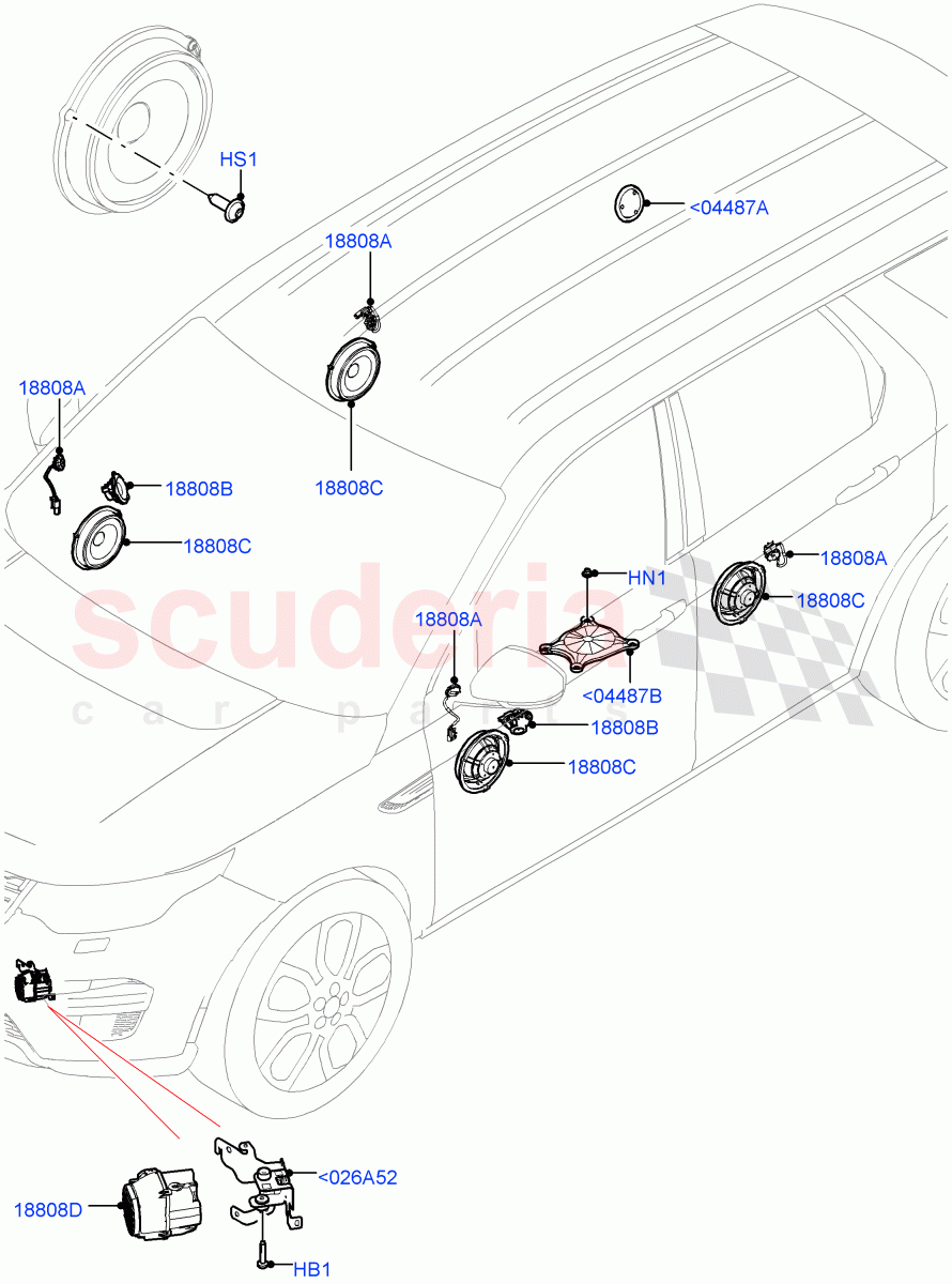 Speakers(Changsu (China),Mid Performance Sound System)((V)FROMFG000001) of Land Rover Land Rover Discovery Sport (2015+) [2.0 Turbo Petrol GTDI]