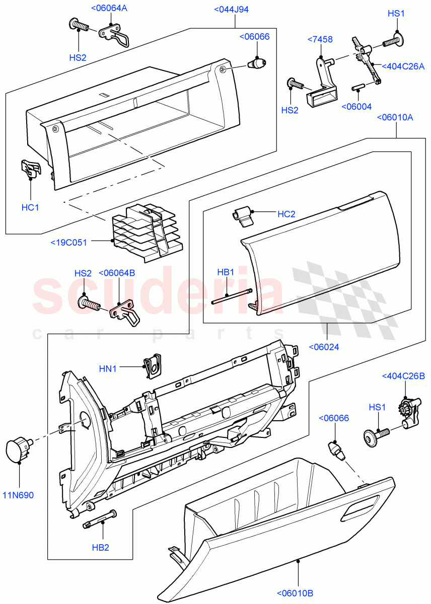 Glove Box ((V) FROMAA000001) of Land Rover Land Rover Range Rover Sport (2010-2013) [5.0 OHC SGDI SC V8 Petrol]