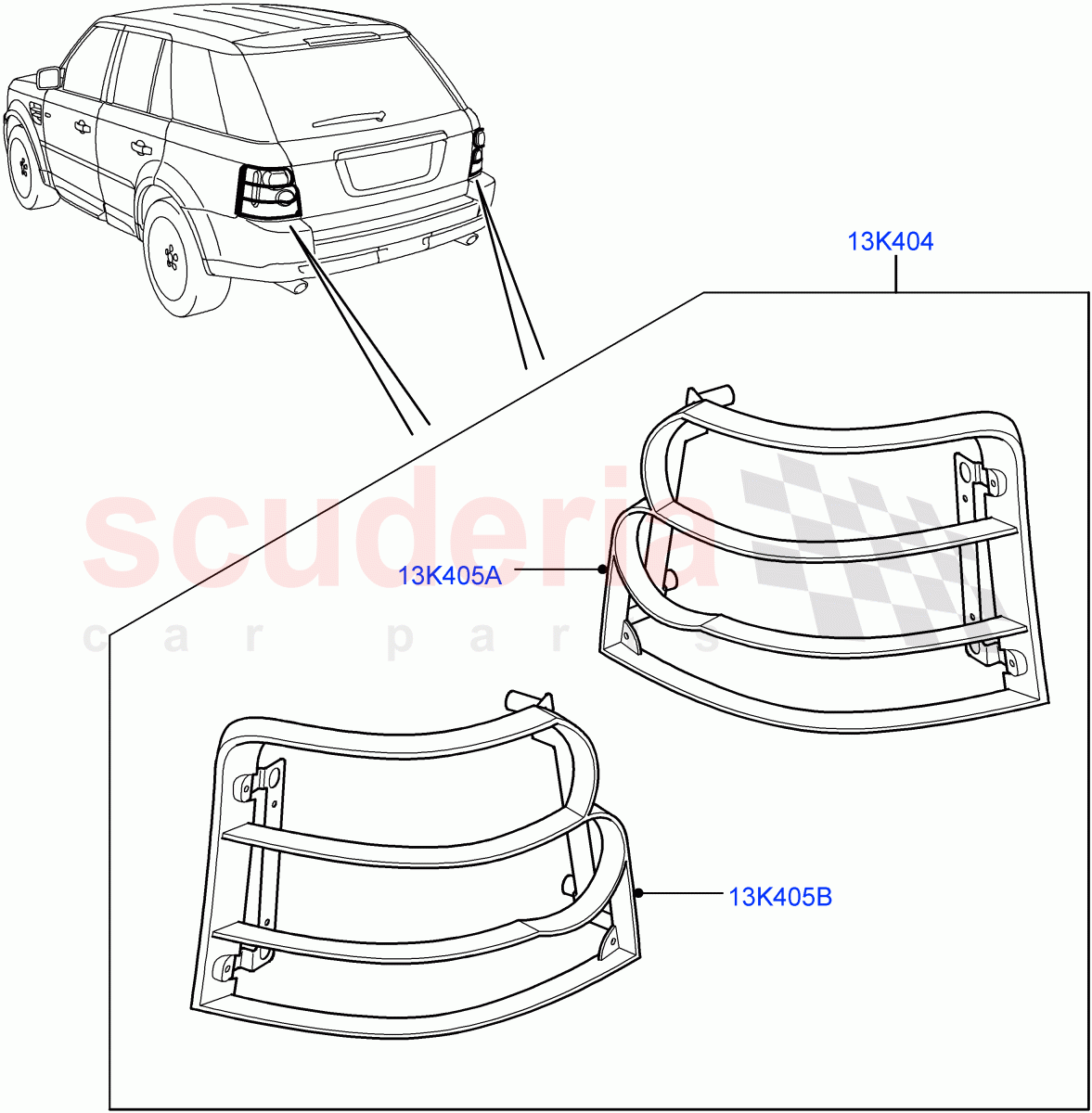 Body Dress Up Kits - Rear (Accessory) of Land Rover Land Rover Range Rover Sport (2005-2009) [4.2 Petrol V8 Supercharged]