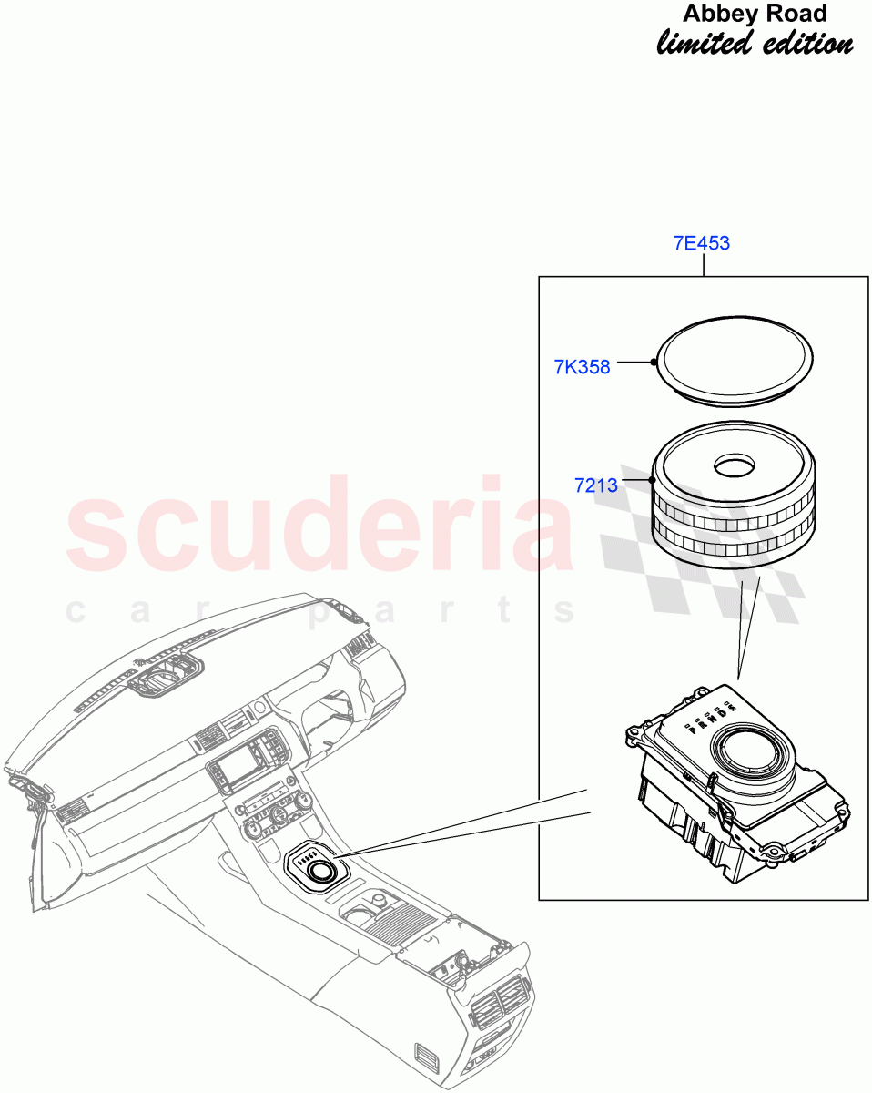 Gear Change-Automatic Transmission(Floor Console, Abbey Road LE)(9 Speed Auto AWD,Rotary Gearshift Knob - Red)((V)FROMFH000001) of Land Rover Land Rover Range Rover Evoque (2012-2018) [2.0 Turbo Diesel]