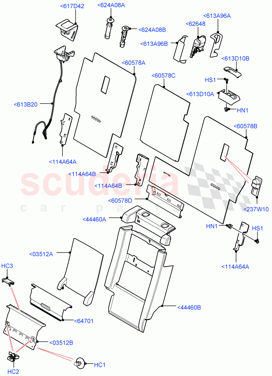 Rear Seat Back(60/40 Load Through With Slide) of Land Rover Land Rover Defender (2020+) [3.0 I6 Turbo Diesel AJ20D6]