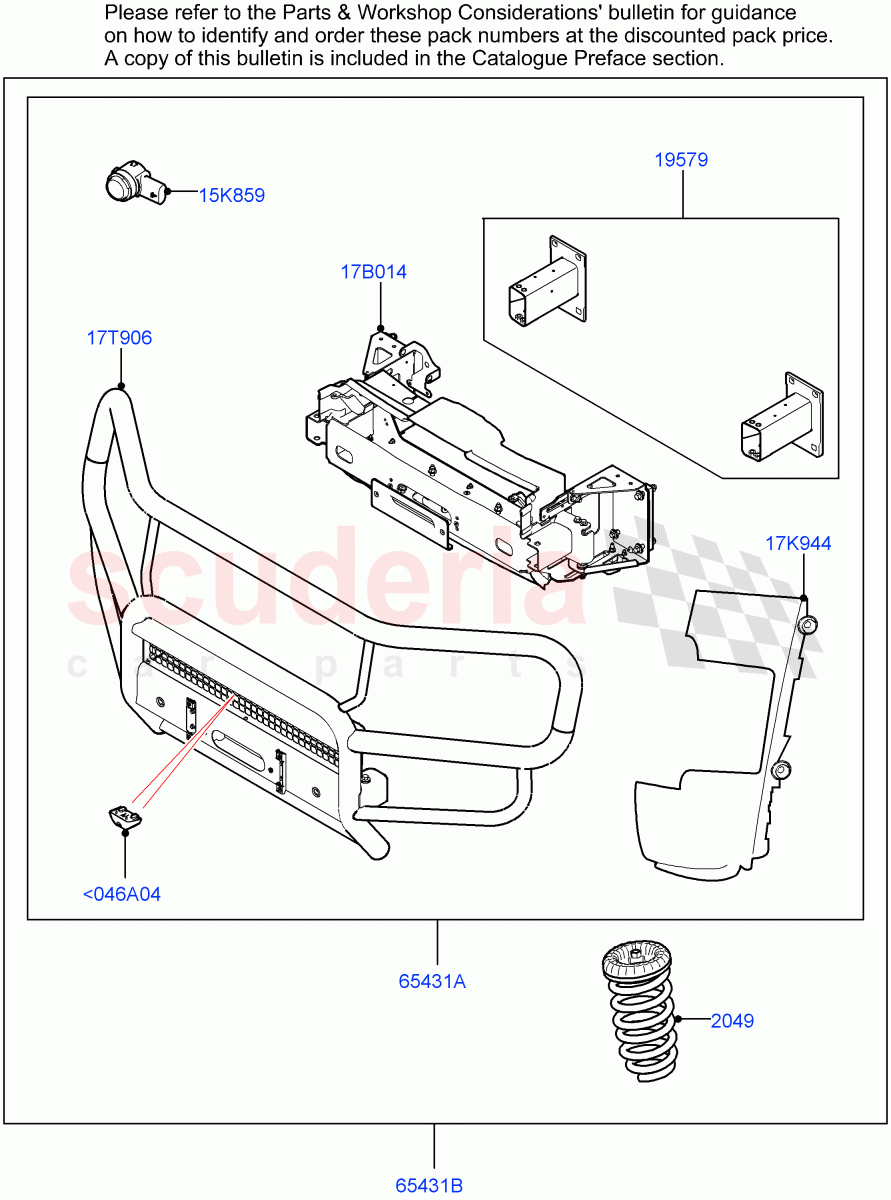Accessory Pack (Bull Bar) ((+) "AUS/NZ/ZA") of Land Rover Land Rover Defender (2020+) [5.0 OHC SGDI SC V8 Petrol]