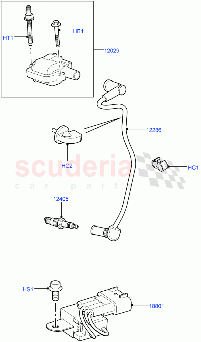 Ignition Coil And Wires/Spark Plugs(Cologne V6 4.0 EFI (SOHC))((V)FROMAA000001) of Land Rover Land Rover Discovery 4 (2010-2016) [4.0 Petrol V6]