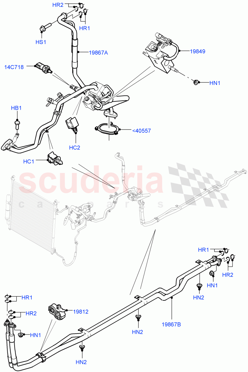 Air Conditioning Condensr/Compressr(Centre And Front)(Premium Air Con Hybrid Front/Rear,Air Conditioning Hybrid-Front/Rear)((V)FROMJA000001,(V)TOJA999999) of Land Rover Land Rover Range Rover (2012-2021) [3.0 DOHC GDI SC V6 Petrol]