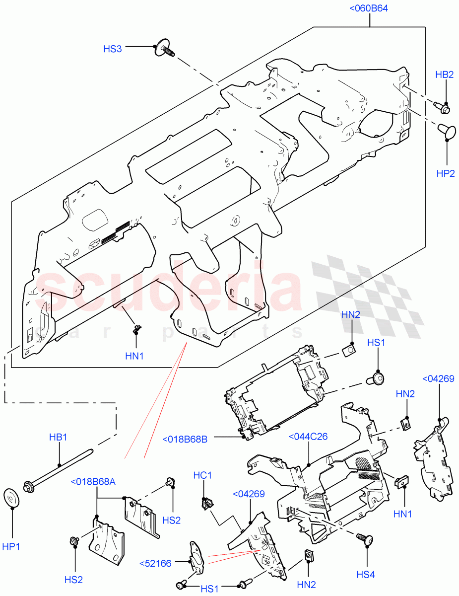 Instrument Panel (Upper, Internal Components) (Itatiaia (Brazil)) ((V) FROMGT000001) of Land Rover Land Rover Discovery Sport (2015+) [2.0 Turbo Diesel]