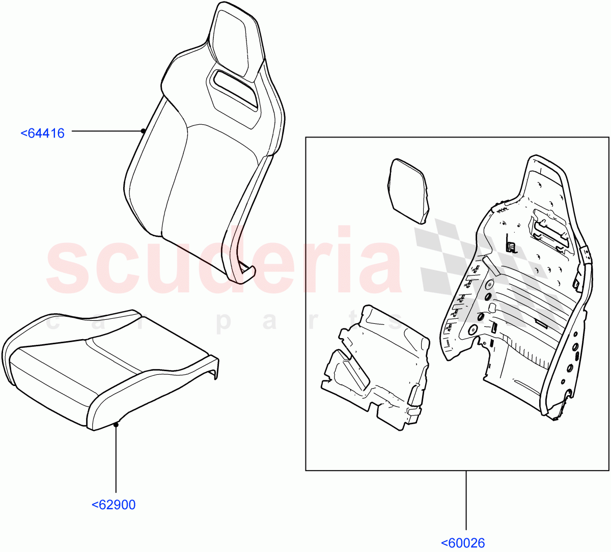 Front Seat Covers(Halewood (UK),Seat - Premium)((V)FROMHH000001) of Land Rover Land Rover Range Rover Evoque (2012-2018) [2.0 Turbo Petrol AJ200P]