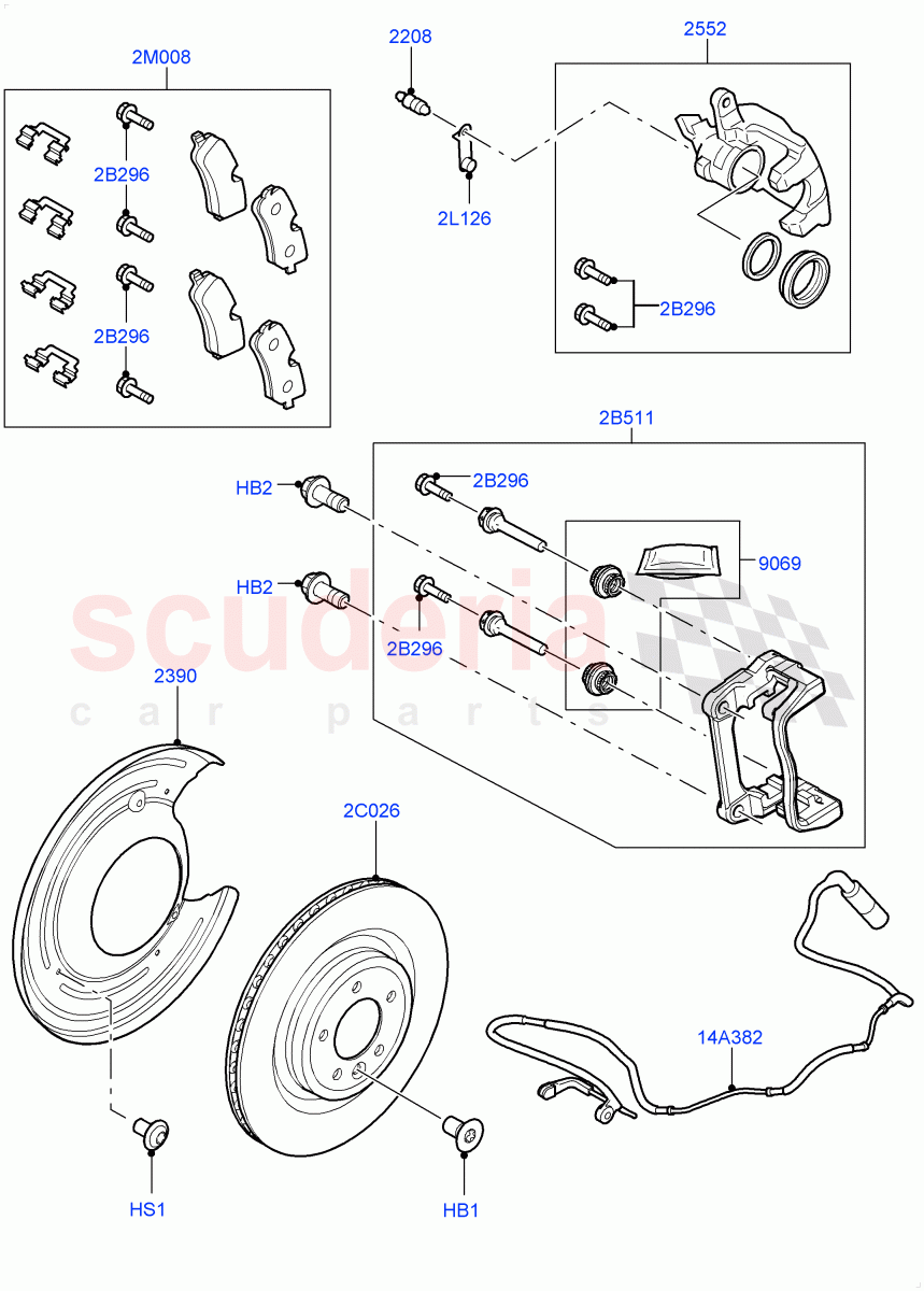 Rear Brake Discs And Calipers of Land Rover Land Rover Range Rover Sport (2014+) [5.0 OHC SGDI SC V8 Petrol]