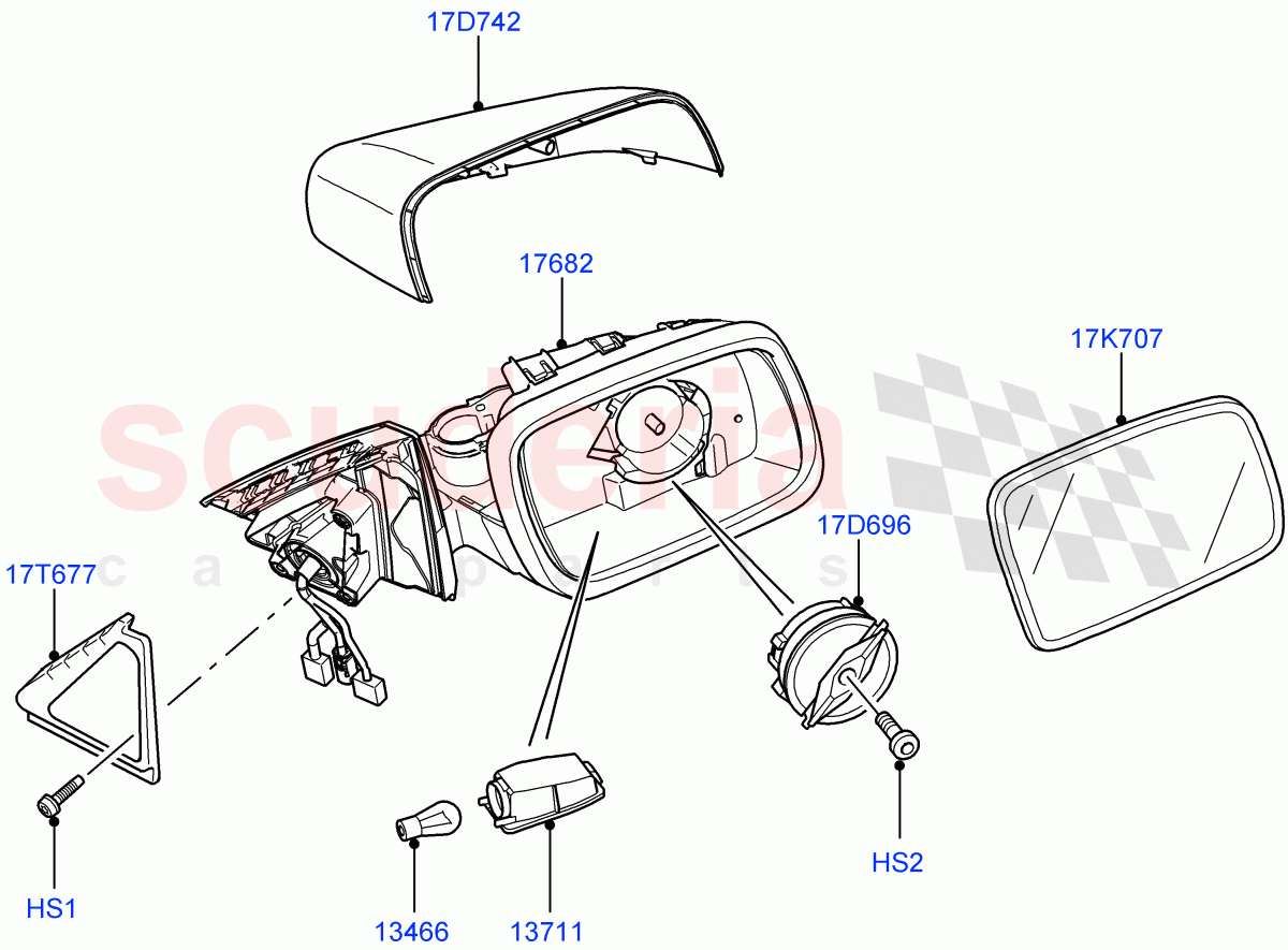 Exterior Rear View Mirror((V)FROMAA000001) of Land Rover Land Rover Range Rover (2010-2012) [4.4 DOHC Diesel V8 DITC]