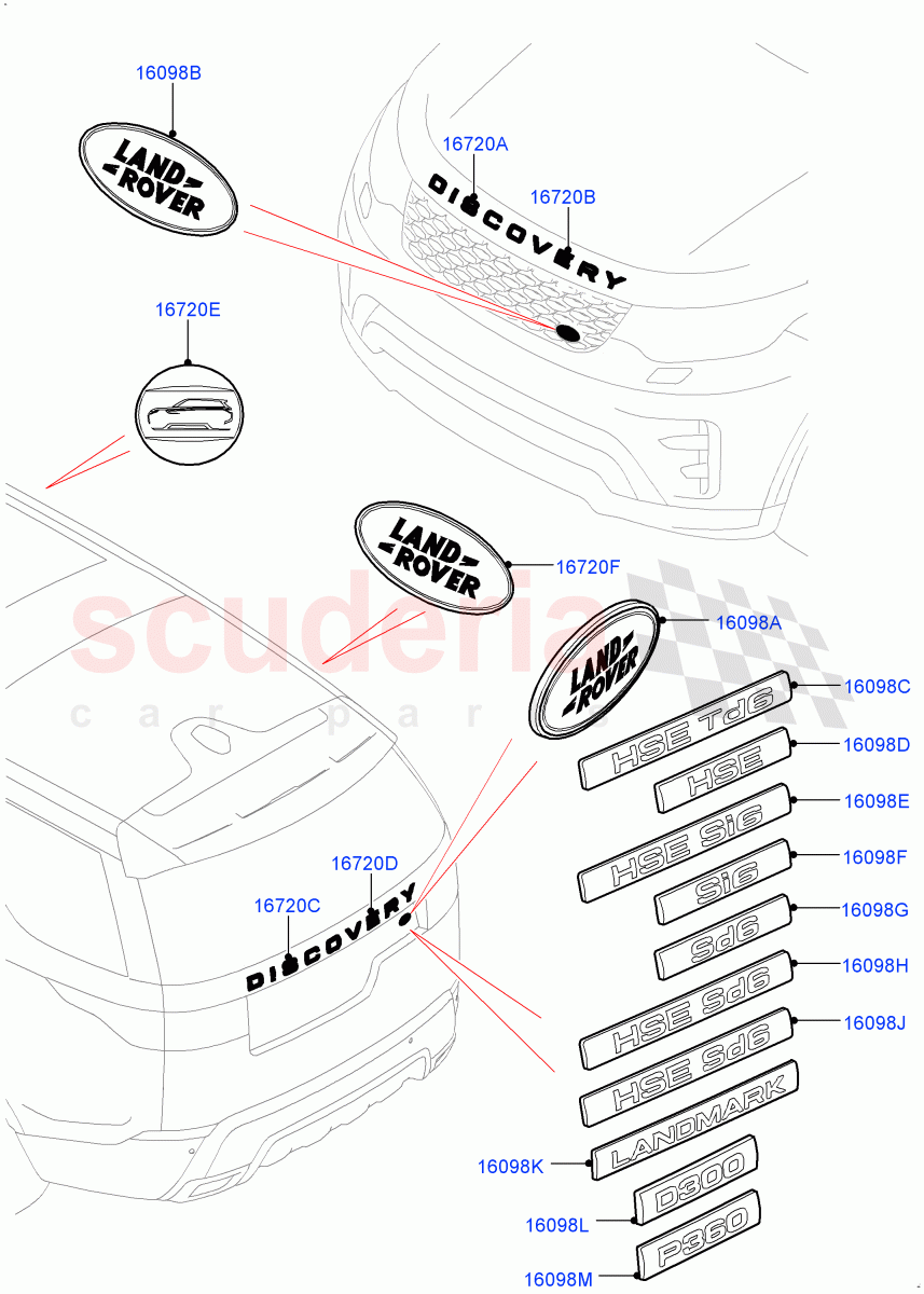 Name Plates(Nitra Plant Build)((V)FROMK2000001) of Land Rover Land Rover Discovery 5 (2017+) [2.0 Turbo Petrol AJ200P]