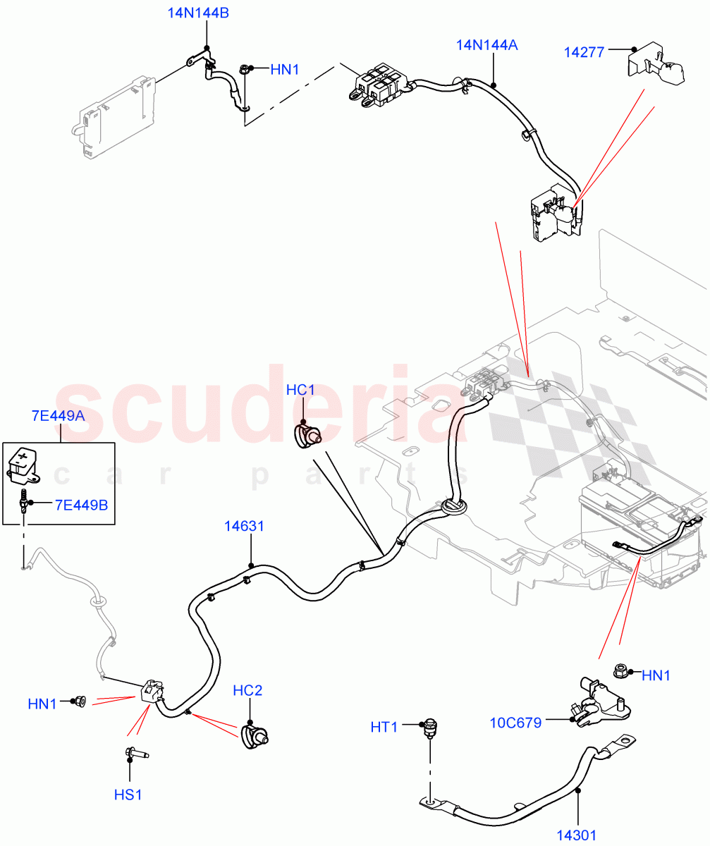 Battery Cables And Horn(Battery Cables)((V)TOGA999999) of Land Rover Land Rover Range Rover Sport (2014+) [3.0 I6 Turbo Diesel AJ20D6]