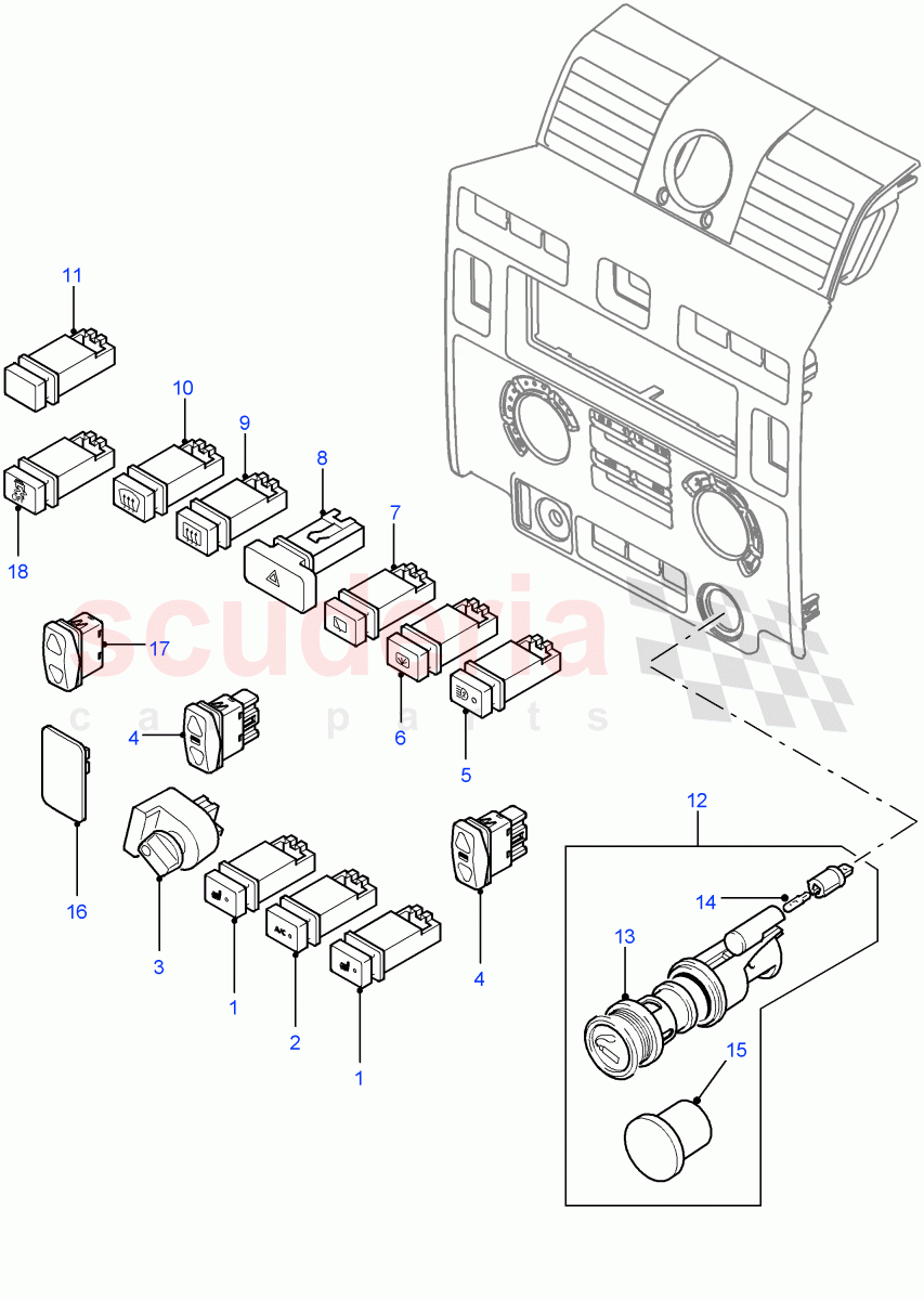 Facia ((V) FROM7A000001) of Land Rover Land Rover Defender (2007-2016)
