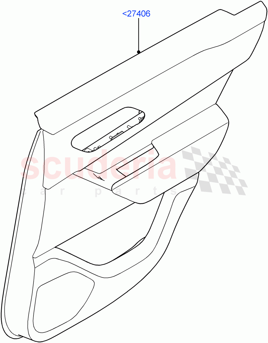 Rear Door Trim Panels of Land Rover Land Rover Range Rover Velar (2017+) [2.0 Turbo Diesel AJ21D4]