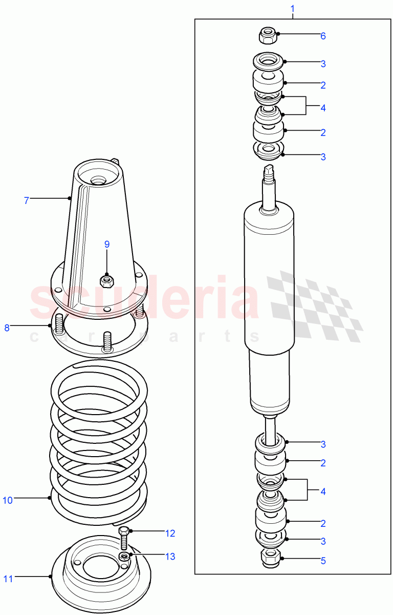 Shock Absorbers & Springs ((V) FROM7A000001) of Land Rover Land Rover Defender (2007-2016)