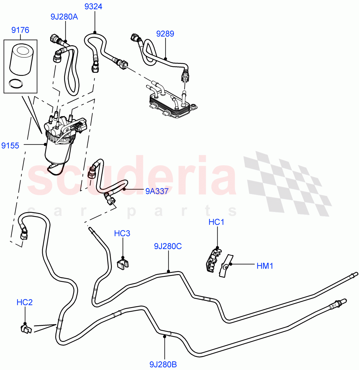 Fuel Lines(Front)(3.6L V8 32V DOHC EFi Diesel Lion)((V)FROMAA000001) of Land Rover Land Rover Range Rover (2010-2012) [3.6 V8 32V DOHC EFI Diesel]