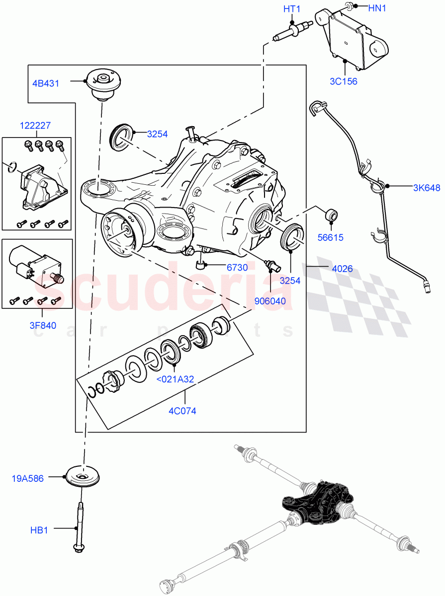 Rear Axle (5.0L P AJ133 DOHC CDA S/C Enhanced) ((V) FROMKA000001) of Land Rover Land Rover Range Rover Velar (2017+) [3.0 I6 Turbo Diesel AJ20D6]