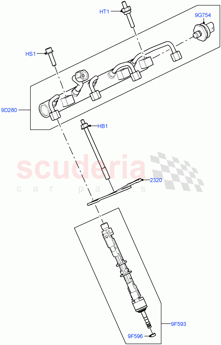 Fuel Injectors And Pipes (4.4 V8 Turbo Petrol (NC10)) of Land Rover Land Rover Range Rover (2022+) [4.4 V8 Turbo Petrol NC10]